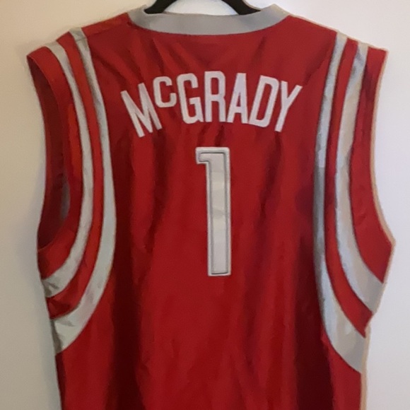 Champion Houston rockets McGrady Red and White Accented Basketball Jersey NBA - Picture 5 of 6